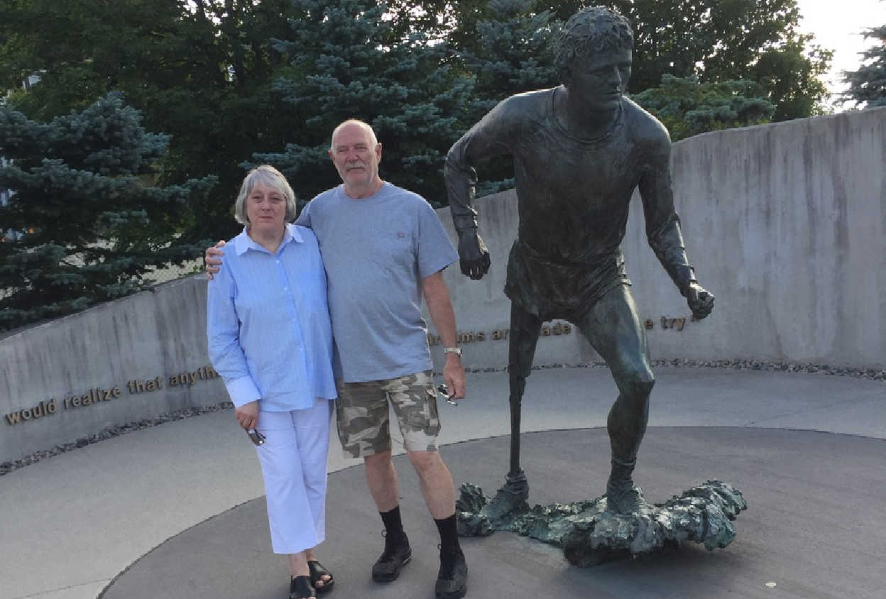 Caryl and myself with a tribute to Terry Fox